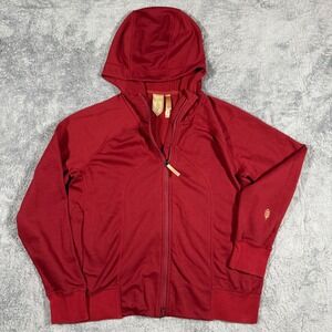 INDYGENA Women's Crimson Red Full Zip Hoodie Jacket Soft Touch Size Large
